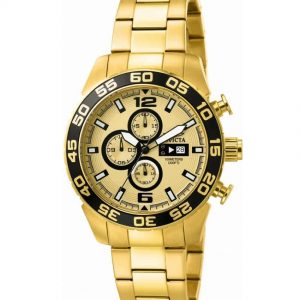 Invicta 1016 Specialty Men’s  Quartz Chronograph Gold Dial Watch