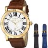 Invicta 13971 Men’s Specialty Gold-Tone Stainless Steel Watch with 2 Additional Straps