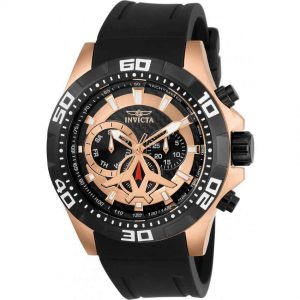 Invicta 21740 Men's  Aviator Quartz Multifunction Black Dial Polyurethane Watch