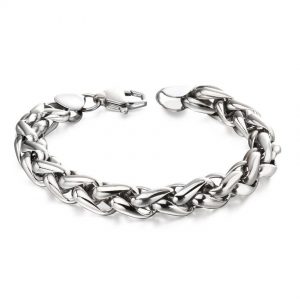 Fred Bennett B5057 Men's Stainless Steel Twisted Link Bracelet