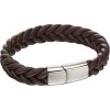 Fred Bennett B5140 Men's Fred French Plaited Brown Leather Bracelet