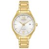 Citizen FE6102-53A Women's Chandler Crystal Silver Dial Gold Watch