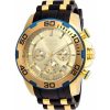 Invicta 22345 Men's Pro Diver Quartz Chronograph Gold Dial Silicone Large Size Watch