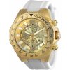 Invicta 24578 Men's Aviator Quartz Multifunction Gold Dial White Silicone Large Size Watch