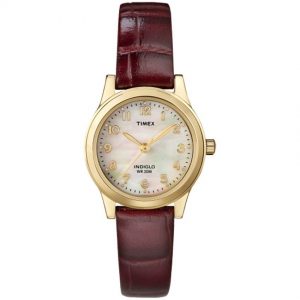 Timex T21693 Women’s Elevated Classics Dress Burgundy Leather Strap Small Size Watch