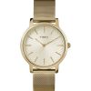 TIMEX TW2R36100 WOMEN'S SKYLINE ANALOG GOLD MESH STRAP WATCH