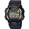 Casio W735H-1A2V Men's Digital Gold Accent Black Resin Watch