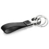 Fred Bennett Y2623 Stainless Steel & Black Leather Keyring