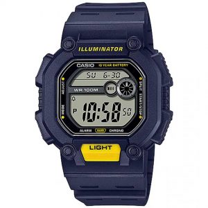 Casio W-737H-2AVDF Men's Digital Yellow Accent Blue Resin Strap Watch