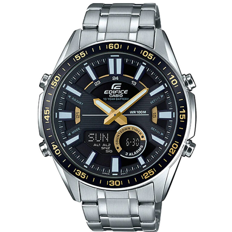 casio edifice men's chronograph silver bracelet watch