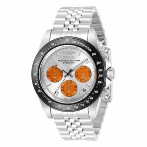 Invicta 31003 Men's Speedway Chronograph Silver, Orange Dial Bracelet Medium Watch