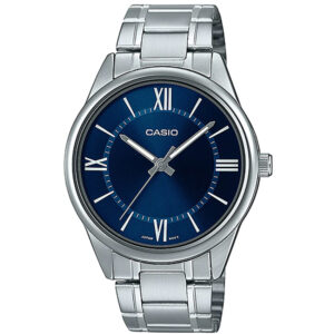 Casio MTP-V005D-2B5UDF Men's Blue Dial Triple-Fold Clasp Bracelet Small Watch