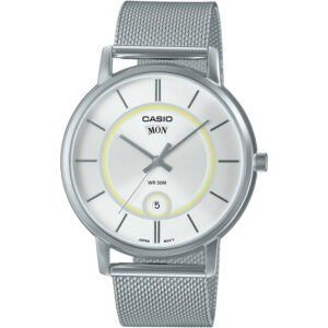Casio MTP-B120M-7AVDF Men's Analog Silver Dial Mesh Bracelet Watch