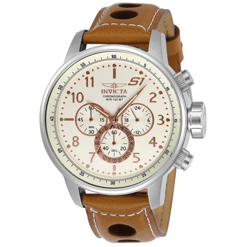 Invicta 23596 Men's S1 Rally Quartz Multifunction Ivory Dial Watch
