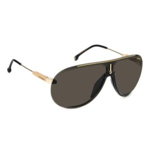 CARRERA SUPERCHAMPION 2M2/2K Unisex Black Gold Rimless Aviator Frame Grey Lens Sunglasses
