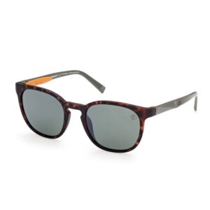 TIMBERLAND-TB9274-52H Men’s Dark Havana Round Frame Polarized Sunglasses