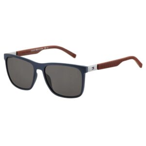TOMMY HILFIGER-TH1445/S-0LCN-NR Men’s Blue Burgundy Square Frame Brown Lens Sunglasses