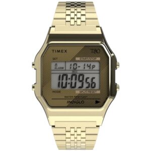 Timex TW2R79200 Men's Digital Gold Mesh Bracelet Watch.