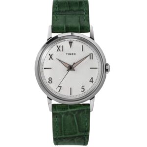 Timex TW2U96700 Men’s Marlin Standard Green Leather Strap Watch