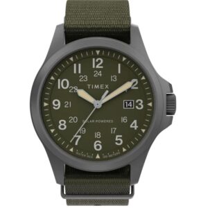 Timex TW2V03700 Men’s Solar Chronograph Green Fabric Strap Watch