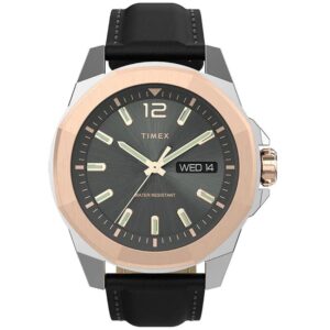 Timex TW2V43000 Men’s Essex Black Leather Strap Watch.