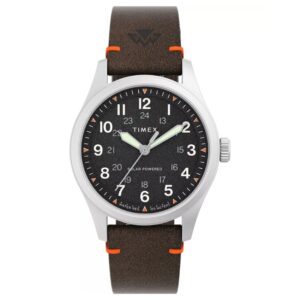 Timex TW2V64200 Men's Expedition Solar Brown Leather Watch