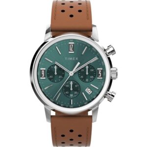 Timex TW2W10100 Men's Chronograph Marlin Brown Leather Watch