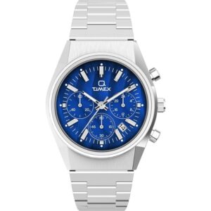 Timex TW2W33700 Men’s Q Timex Falcon Eye Chronograph Stainless Steel Bracelet Watch