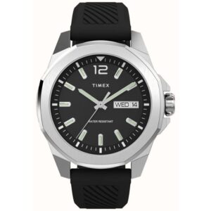 Timex TW2W42900 Men's Essex Avenue Black Dial Black Rubber Strap Watch