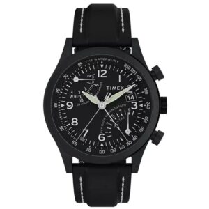 Timex TW2W48000 Men's Waterbury Traditional Fly-Back Chronograph 43mm Leather Strap Watch