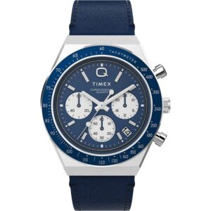 Timex TW2W51700 Men’s Chronograph Blue Dial Leather Strap Watch