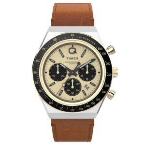 Timex TW2W64400 Men's Q Timex Chronograph Leather Strap Watch