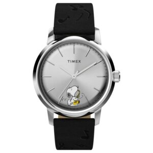 ​Timex TW2W68800 Men's Marlin Automatic x Peanuts Saxophonist Leather Strap Watch