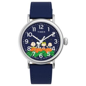 ​Timex TW2W72700 Men's Standard x Peanuts Pumpkin Patch Leather Strap Watch