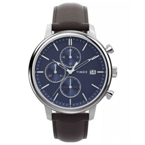 Timex TW2W76200 – Men's Chicago Chronograph Blue Leather Watch