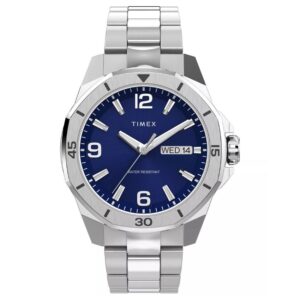 Timex TW2W79500 Men's Essex Blue Dial Silver-Tone Stainless Steel Watch
