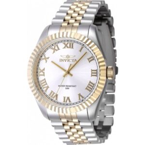 Invicta 47402 Men's Specialty Quartz 43mm Stainless Steel Case Silver Dial Two-Tone Bracelet Watch