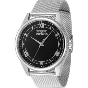 Invicta 48479 Men's Celestial Quartz 43mm Black Dial Stainless Steel Mesh Bracelet Watch