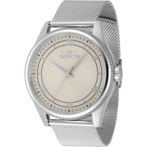 Invicta 48480 Men's Celestial Quartz 43mm Ivory Dial Stainless Steel Mesh Bracelet Watch