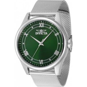 Invicta 48482 Men's Celestial Quartz 43mm Green Dial Stainless Steel Mesh Bracelet Watch