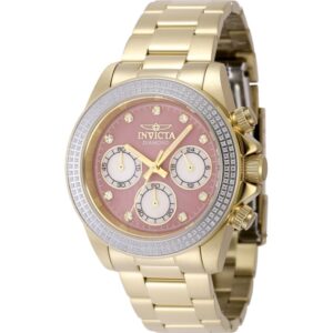 Invicta 48757 Women's Elite Diamond Quartz 38mm Gold-Tone Stainless Steel Case Mother-of-Pearl Dial Gold-Tone Stainless Steel Bracelet Watch